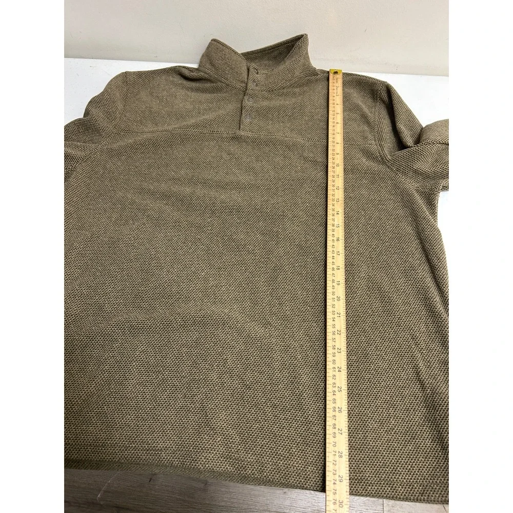 RedHead‎ Mens XL Olive Green Textured Knit Mock Neck 4-Button Pullover Sweater